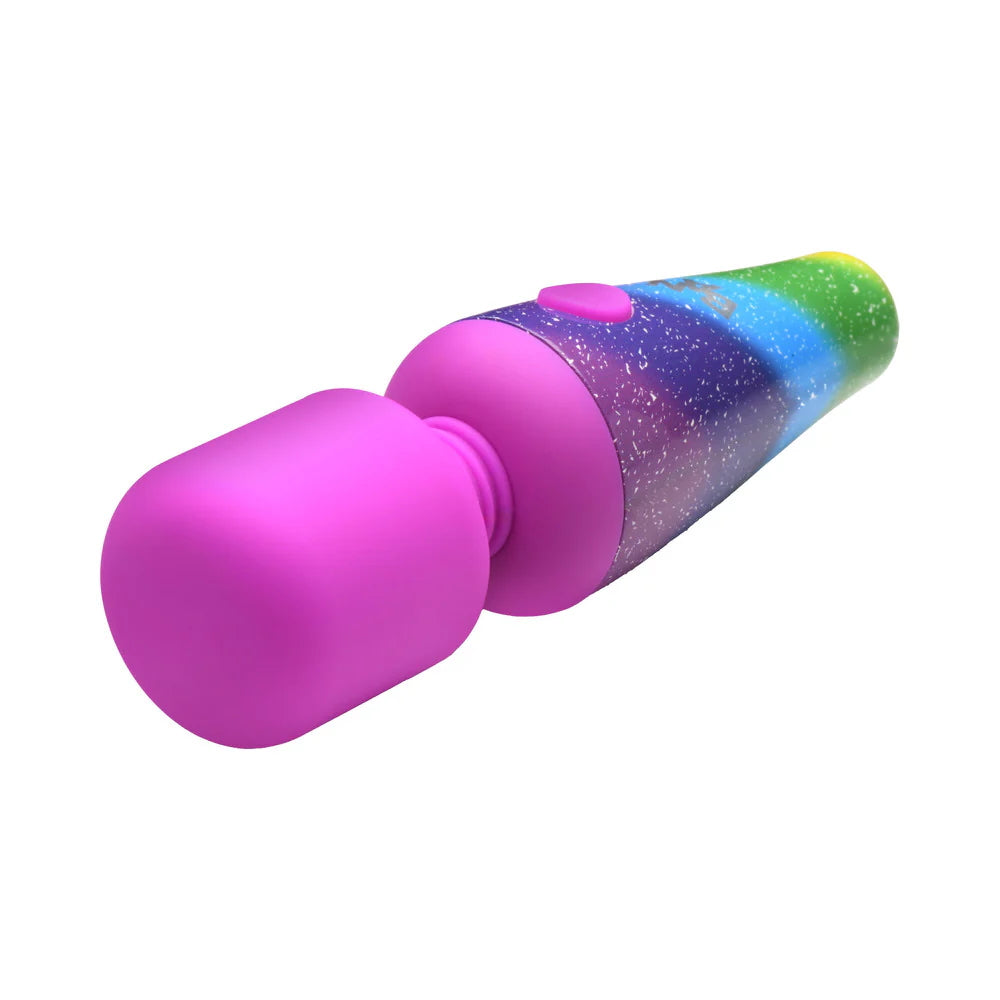 Bang! Rainbow Mini Wand Rechargeable Silicone Vibrator - Rainbow Multicolor