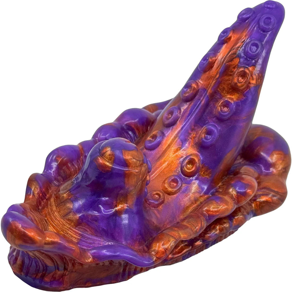 purple and copper silicone vibrating tentacled creature grinder