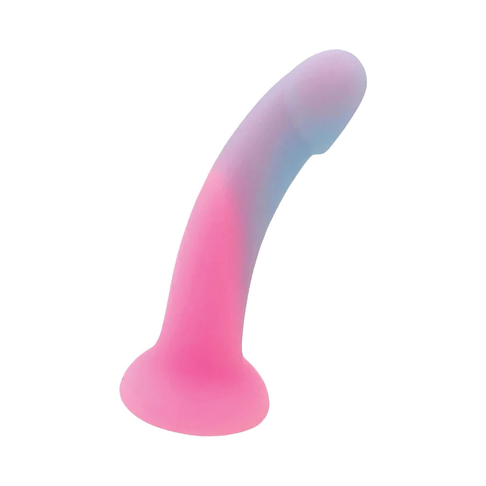 7.5" Cotton Candy Pound Cake Rechargeable Silicone Dildo pink and blue
