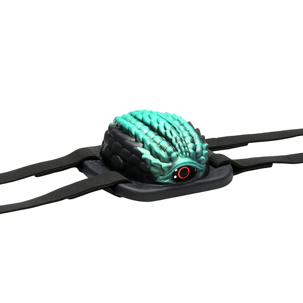 Dragon Vibrating Rechargeable Silicone Grinder Black/Teal by creature cocks