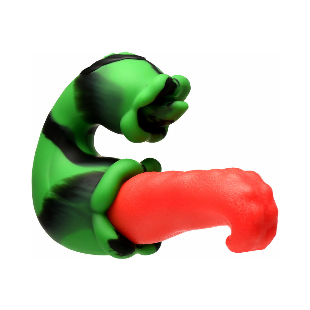 Creature cocks green, black and red dual tongue and mouth dual stimulation fantasy vibrator