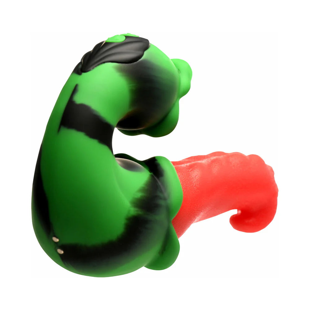 Creature cocks green, black and red dual tongue and mouth dual stimulation fantasy vibrator