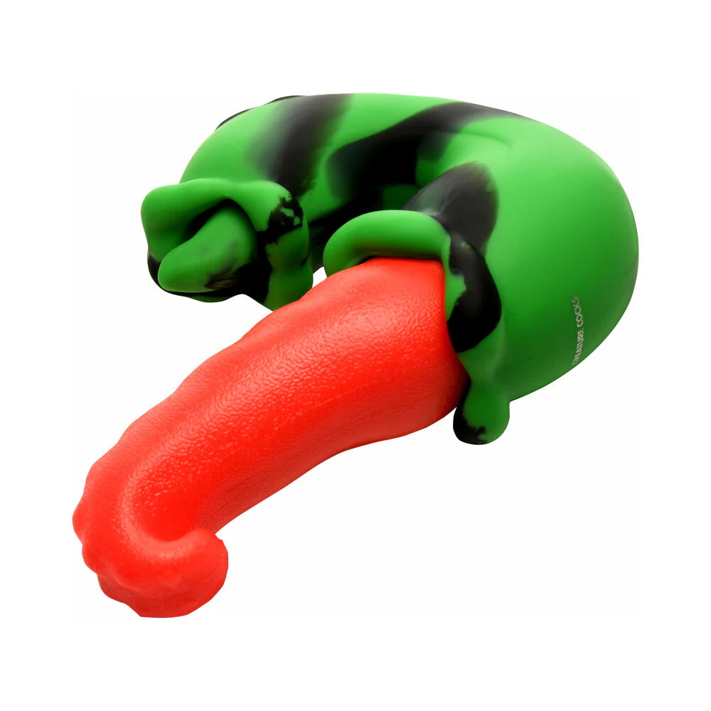 Creature cocks green, black and red dual tongue and mouth dual stimulation fantasy vibrator