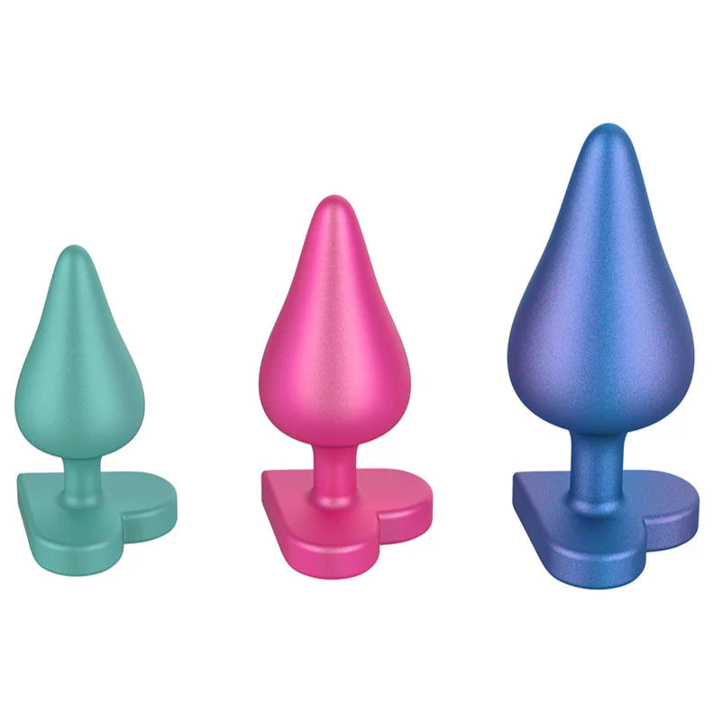 ROMP Luster Silicone 3 Piece Anal Plug Set - Multicolor | RodeoH ROMP Luster Silicone 3 Piece Anal Plug Set - Multicolor | RodeoH