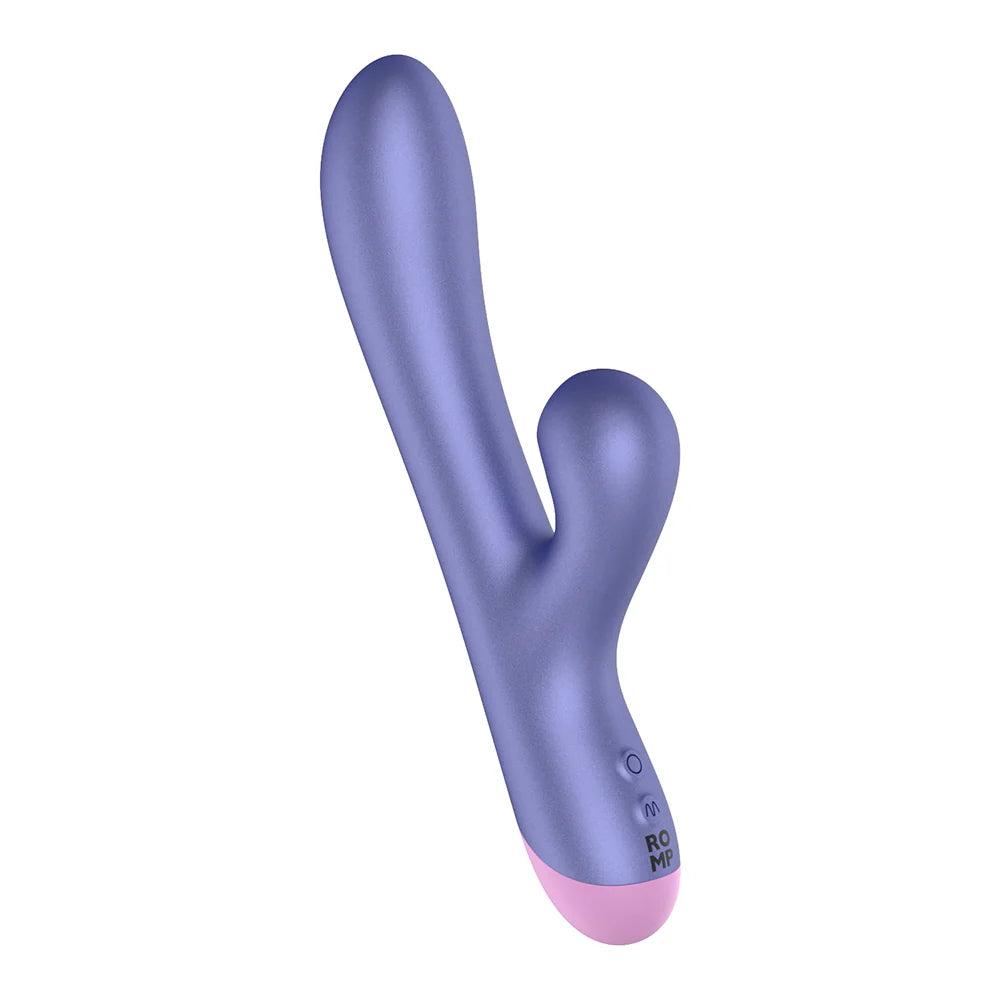 ROMP Pulse Rechargeable Silicone Rabbit Vibrator with Pleasure Air - Purple/Pink