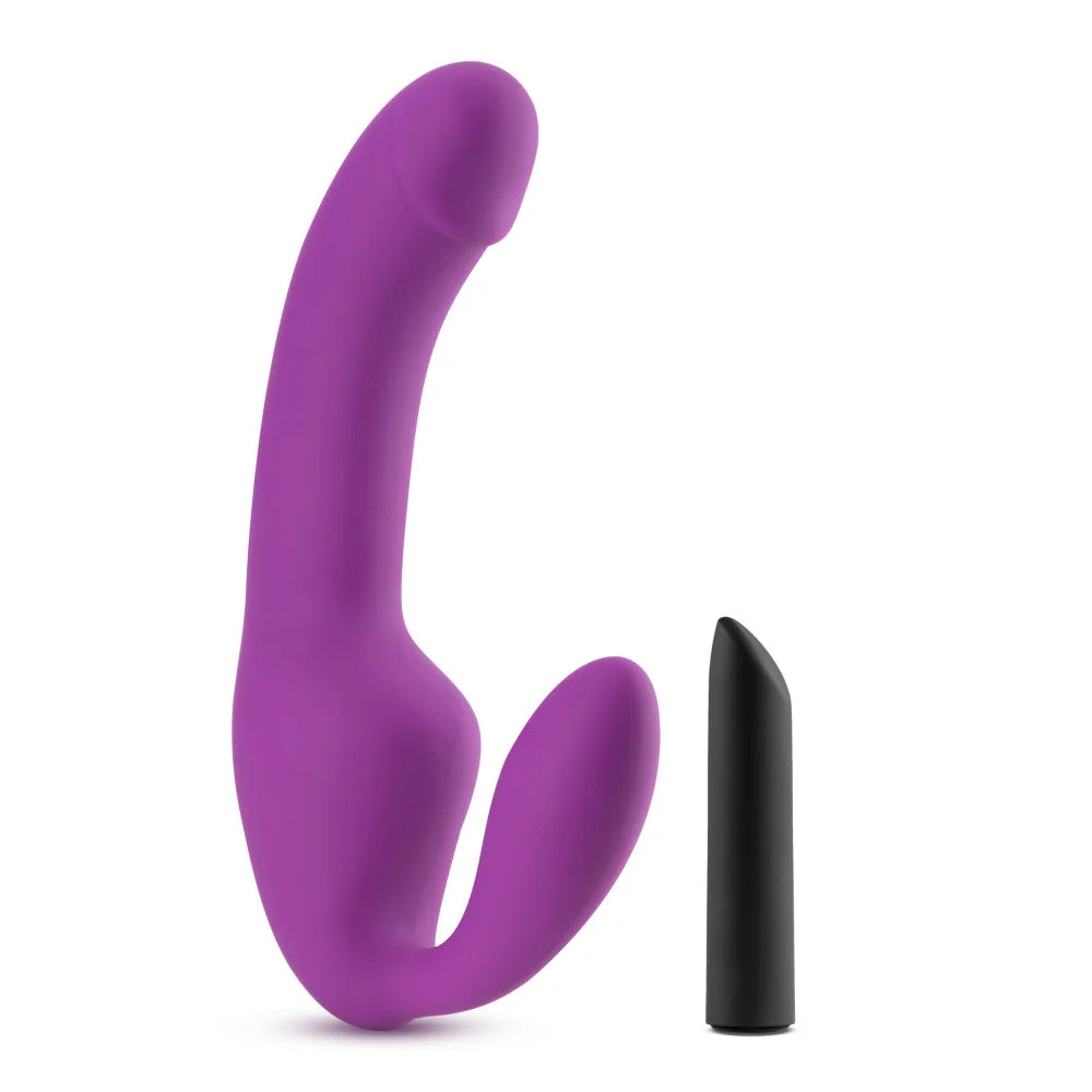 Cyrus Strapless Silicone Vibrating Dildo with Rechargeable Bullet by Temptasia