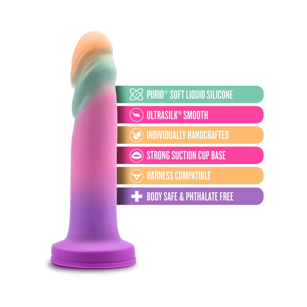 Avant Sunrise Gaze Sherbert Silicone Dildo features