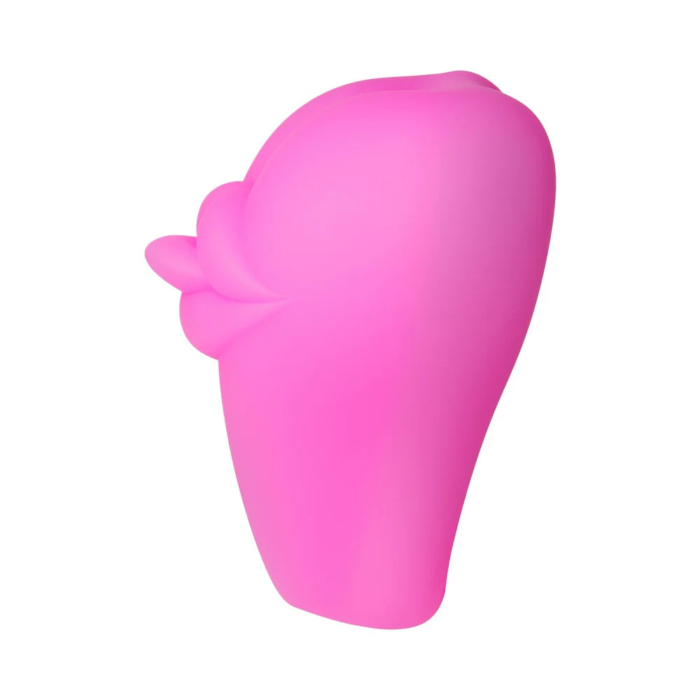 Kissi + Puck - Silicone Lips & Tongue Vibrating Dildo Cushion Grinder - Hot Pink