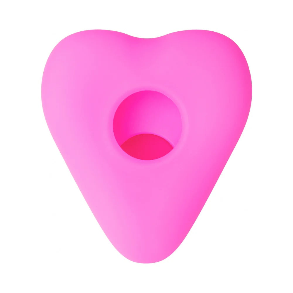 Kissi + Puck - Silicone Lips & Tongue Vibrating Dildo Cushion Grinder - Hot Pink