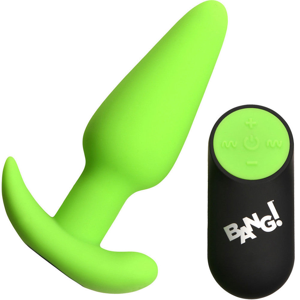 Bang! 21x Vibrating Rechargeable Butt Plug - Glow in the Dark | RodeoH Bang! 21x Vibrating Rechargeable Butt Plug - Glow in the Dark | RodeoH