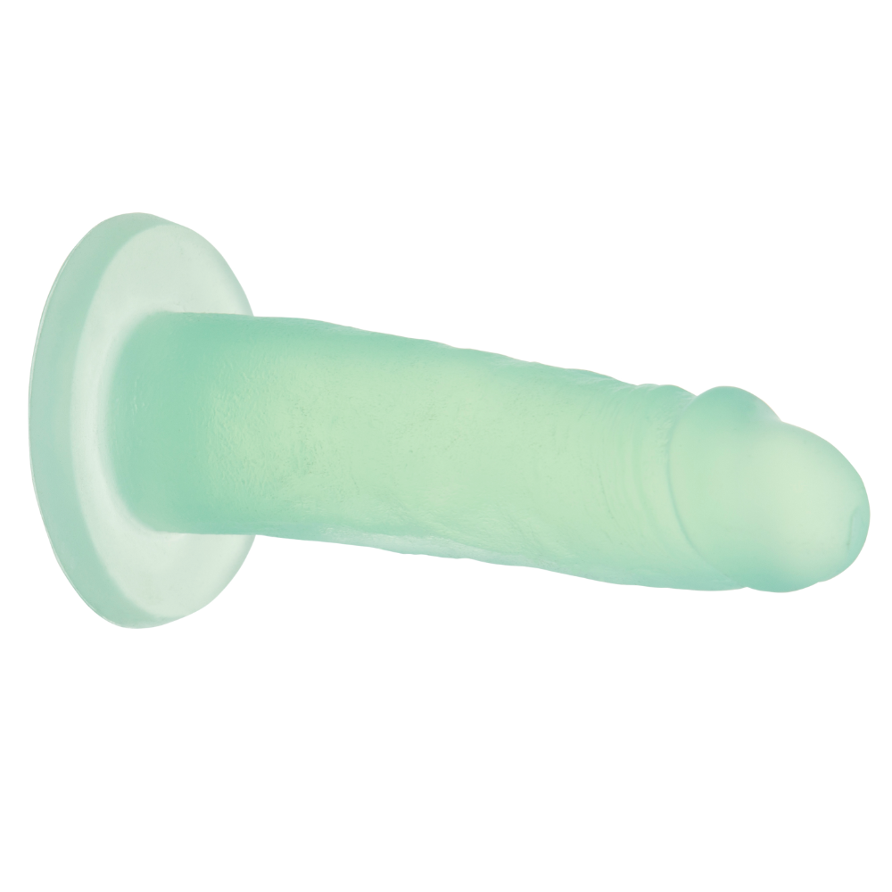 Mint Mojito Addiction Cocktails silicone dildo horizontal to the ground suctioned to a vertical surface