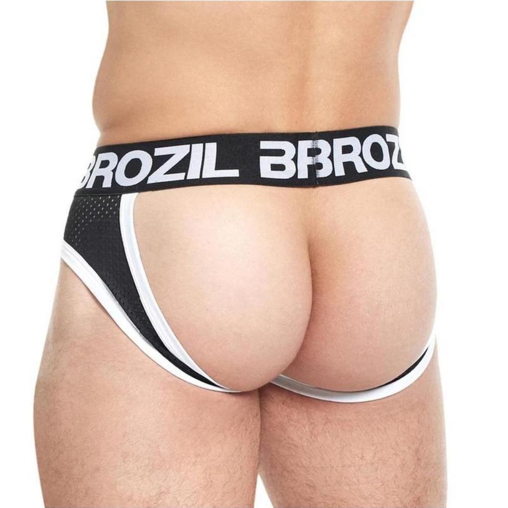 Ultra Bulge Enhancing Open Back Brief By Brozil - Black