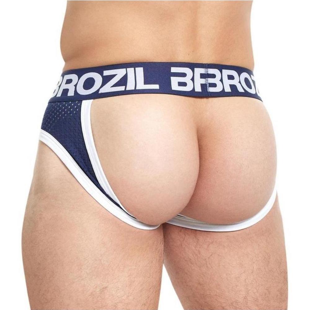 Ultra Bulge Enhancing Open Back Brief By Brozil - Blue