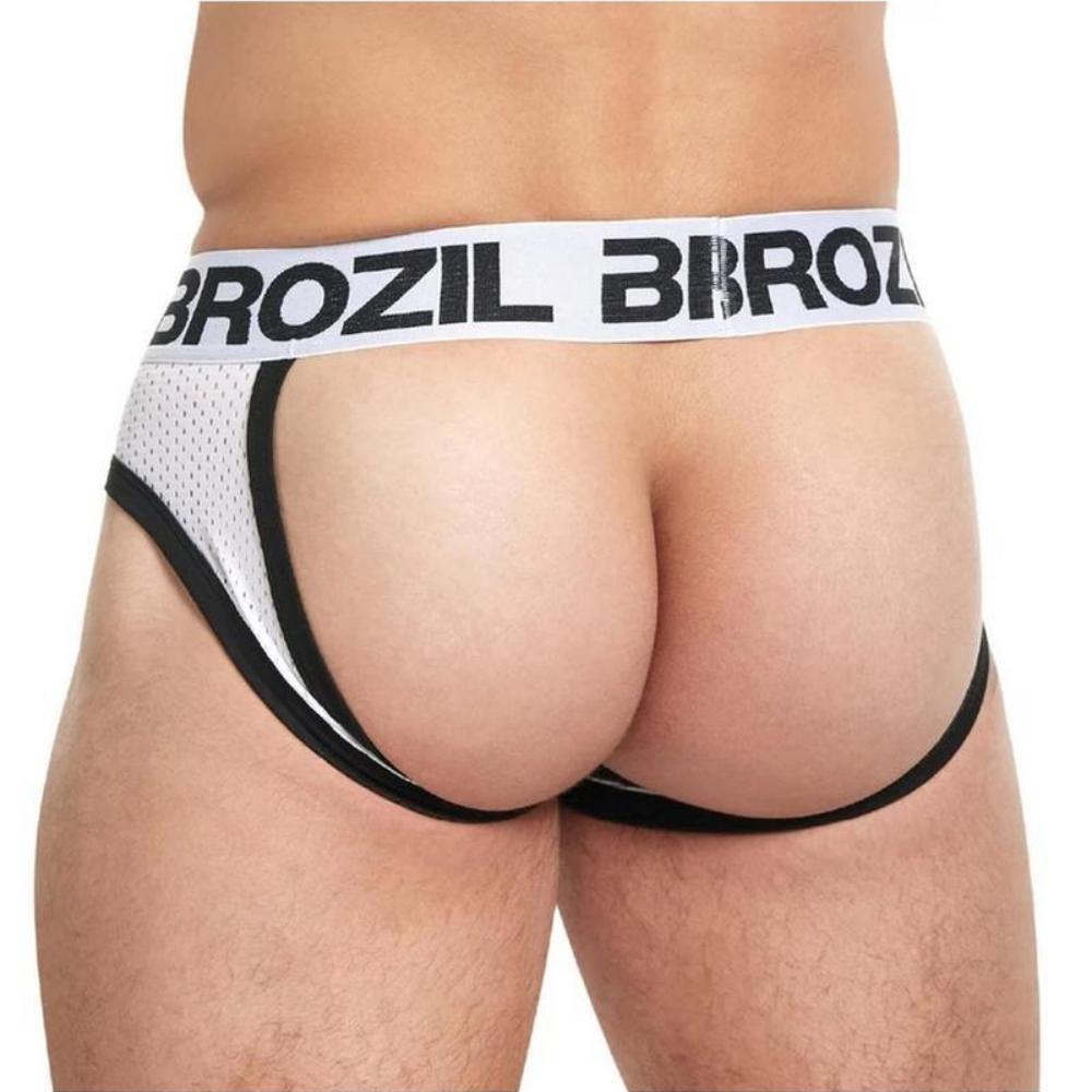Ultra Bulge Enhancing Open Back Brief by Brozil - White