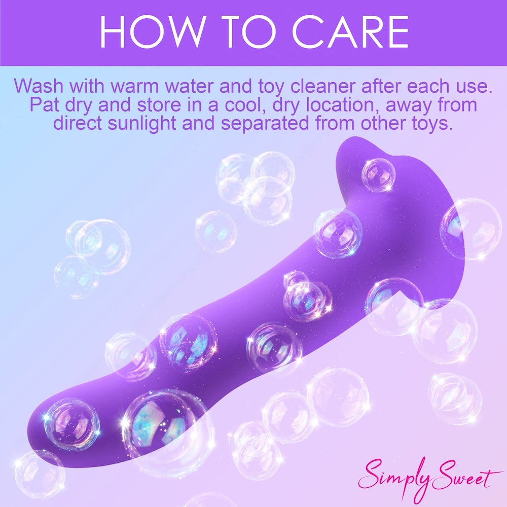 Simply Sweet 21X Vibrating Wavy Silicone Dildo with Remote Purple