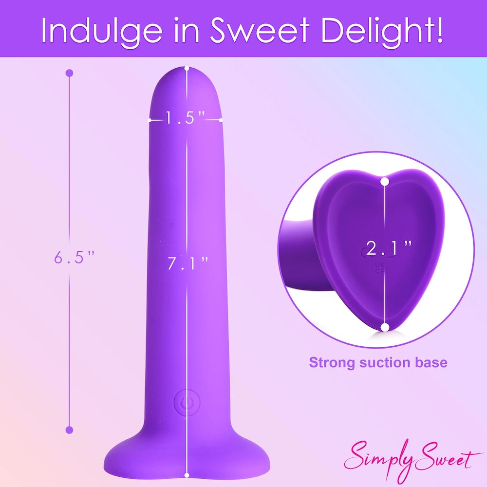 Simply Sweet 21X Vibrating Wavy Silicone Dildo with Remote Purple