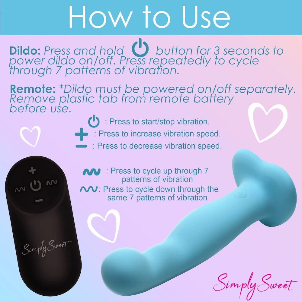 Curve Simply Sweet G Spot Vibrating Silicone remote control dildo blue