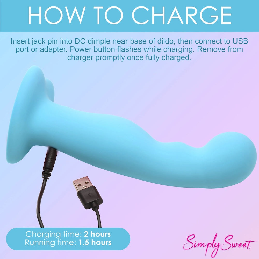Curve Simply Sweet G Spot Vibrating Silicone remote control dildo blue