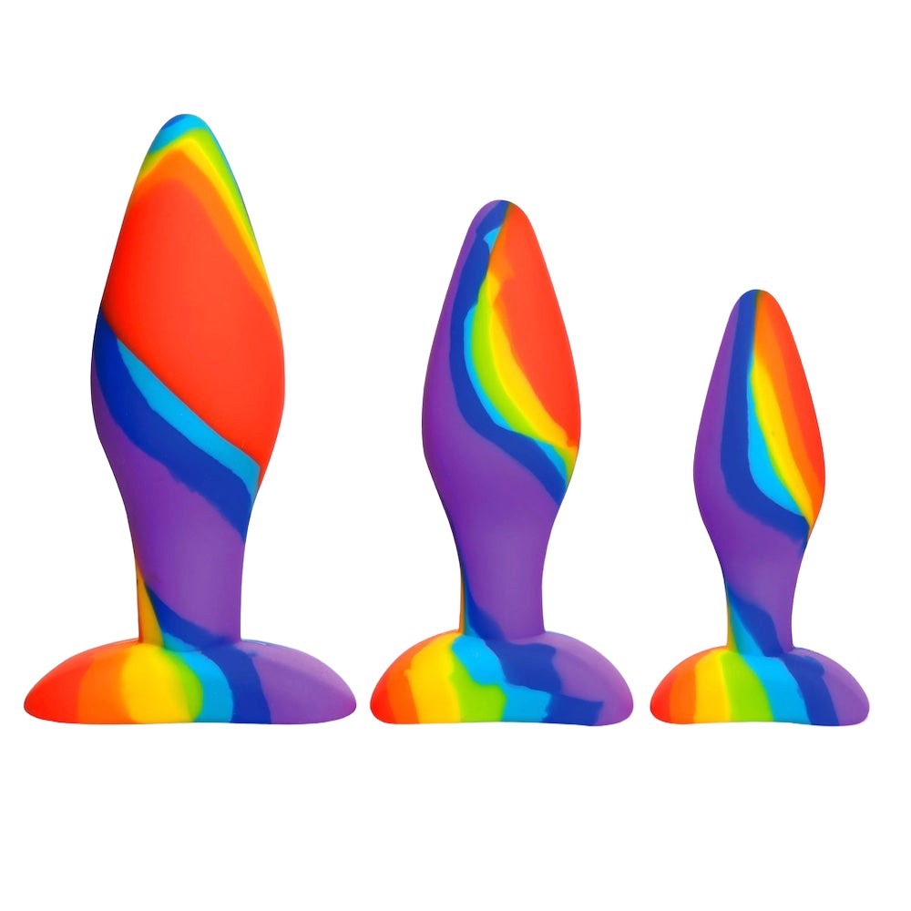 Simply Sweet Rainbow Silicone Butt Plugs Set of 3