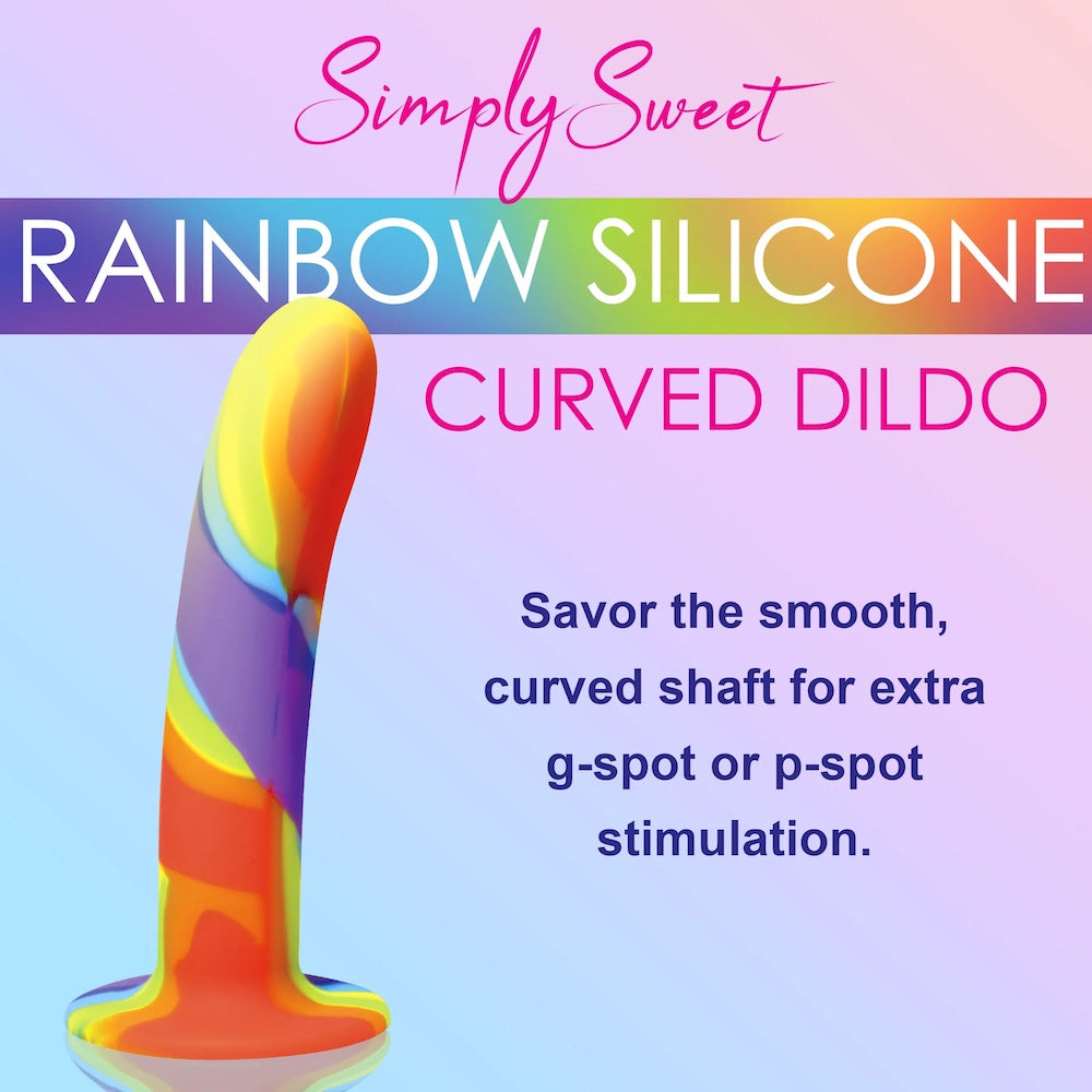 curve simply sweet rainbow silicone dildo