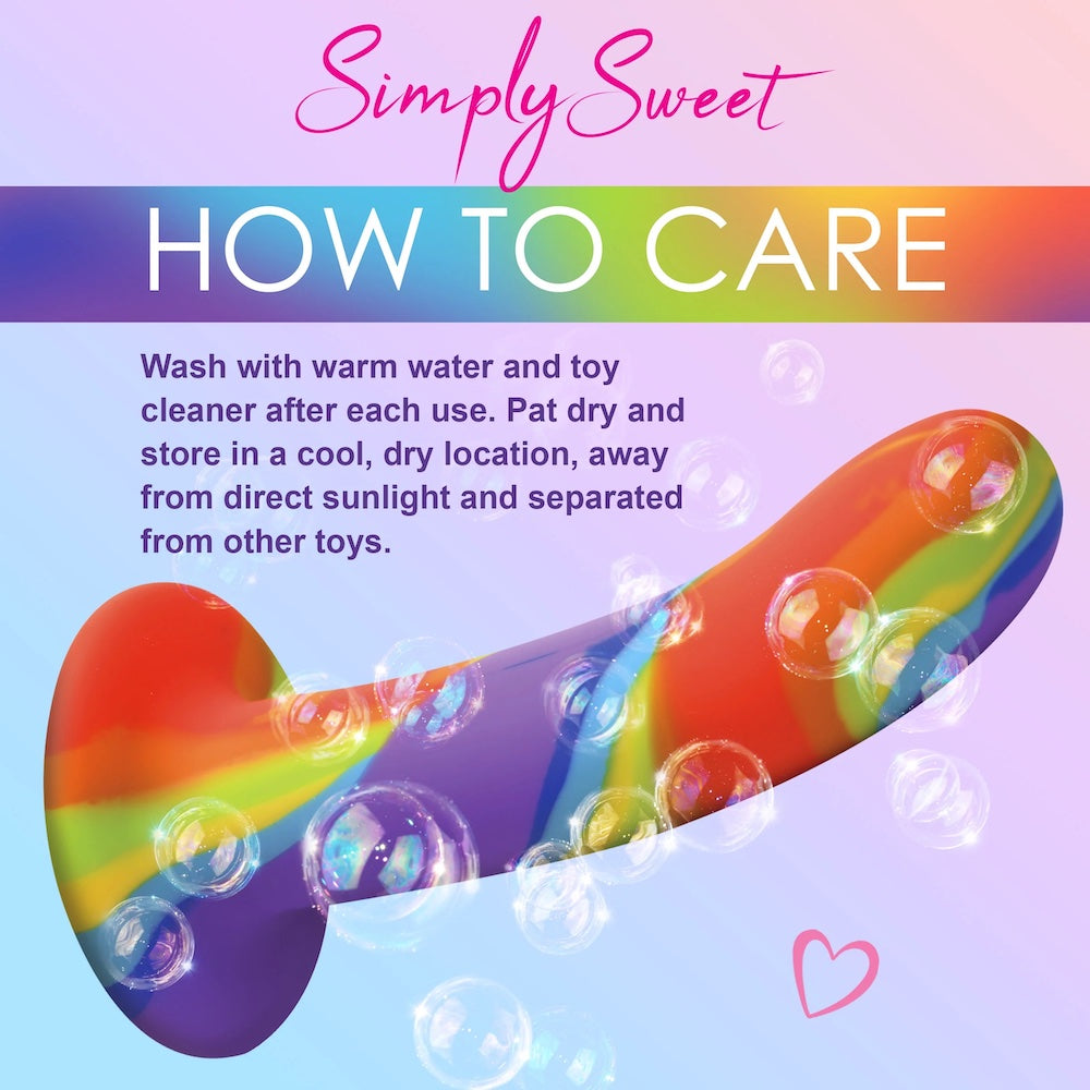curve simply sweet rainbow silicone dildo