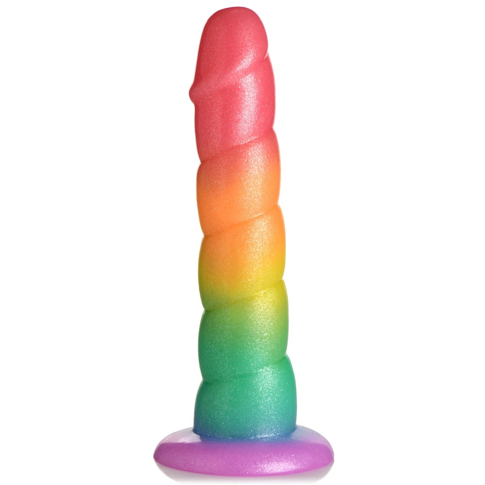Curve Simply Sweet Swirl Rainbow Silicone Dildo