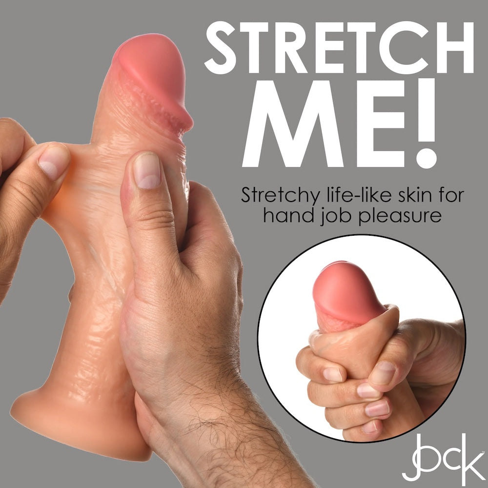 Jock Real Skin 8" Sliding Skin Silicone Dual Density Dildo