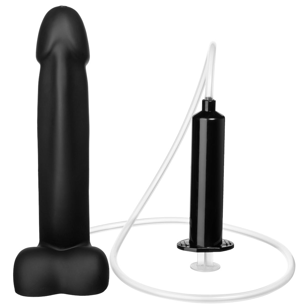 7.75" Silicone Squirting Ejaculating Dildo Black| RodeoH