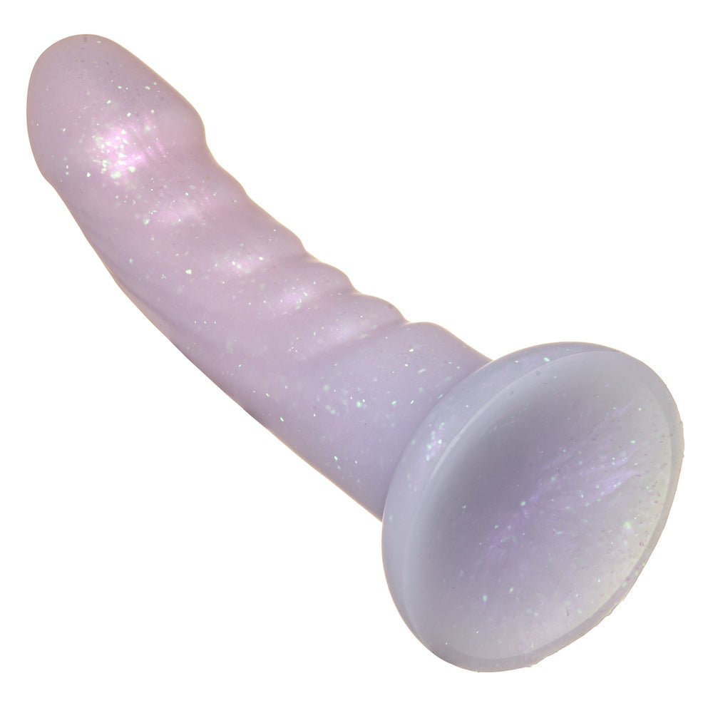 6" Tease Ribbed Silicone Dildo - Cotton Candy Shimmer