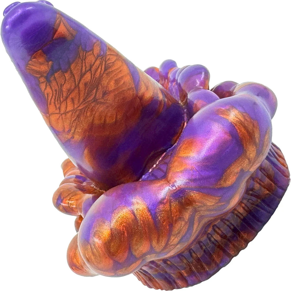 purple and copper silicone vibrating creature grinder