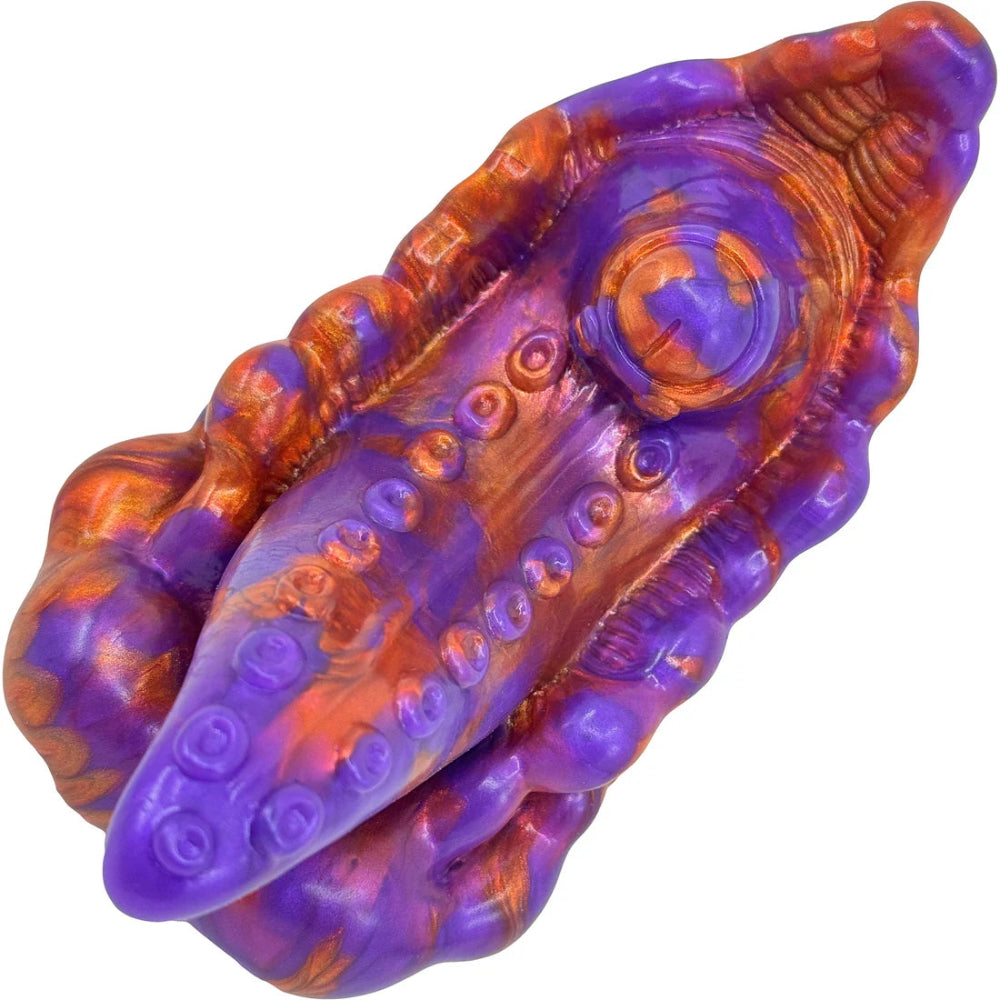 purple and copper silicone vibrating tentacled creature grinder