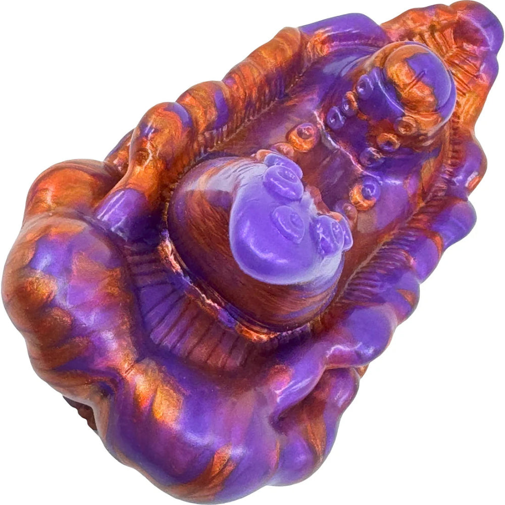 purple and copper silicone vibrating creature grinder