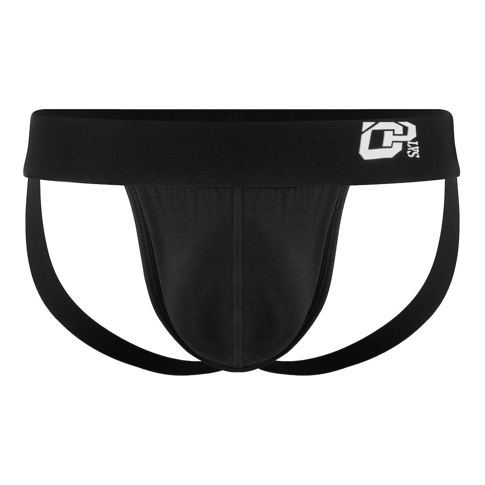 ORLVS Cotton Jock Underwear Black From the front