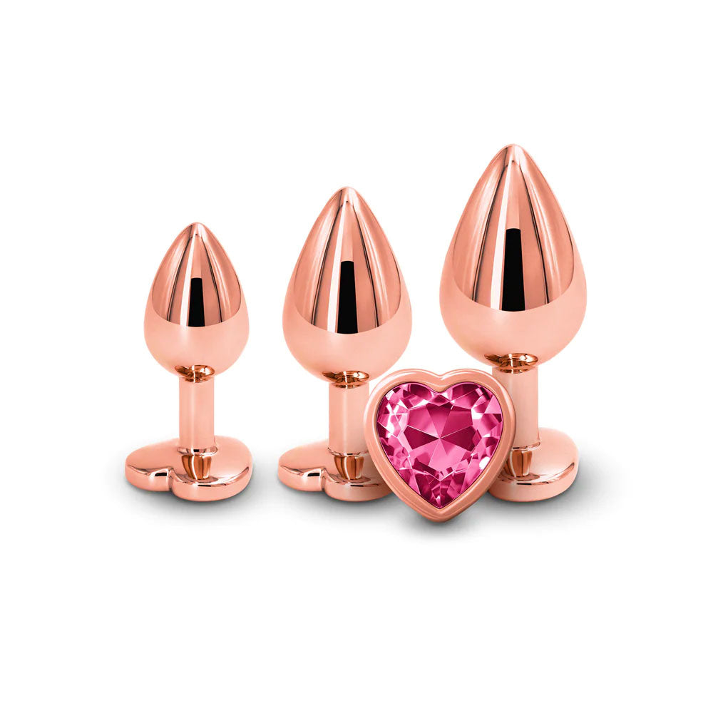 rear assets rose gold heart set pink gem