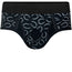 A black brief harness with a lucky horseshoes pattern, featuring a 1.65” O-ring.