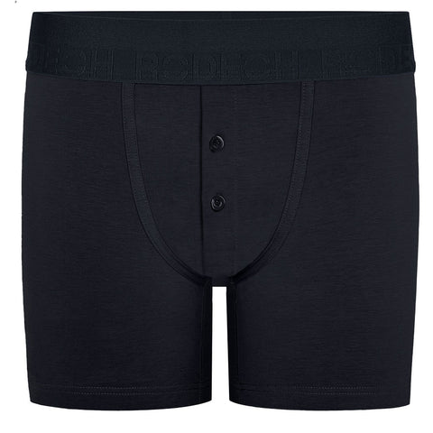 Rise Button Fly Boxer+ Harness - Black with rodeoh logo waistband