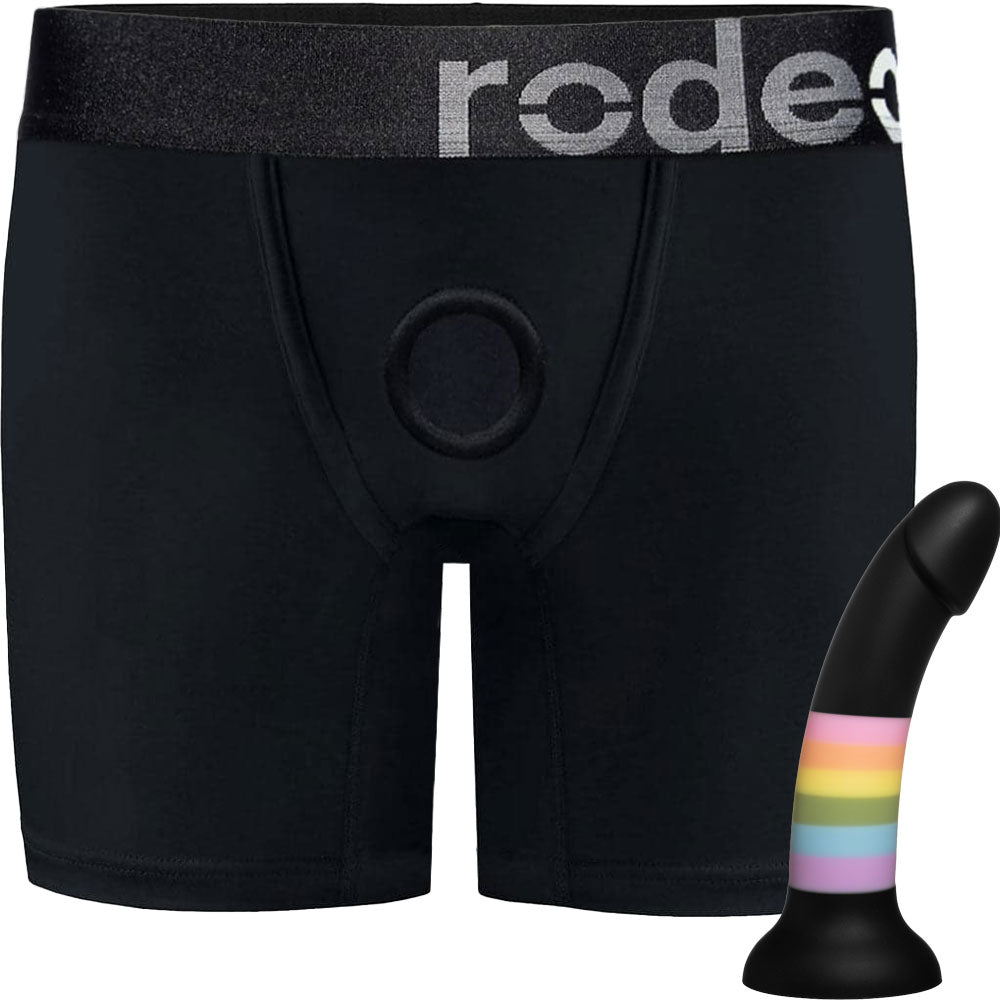 Classic Rise Boxer Harness & Sol Prysm Silicone Dildo Package Deal | RodeoH Classic Rise Boxer Harness & Sol Prysm Silicone Dildo Package Deal | RodeoH