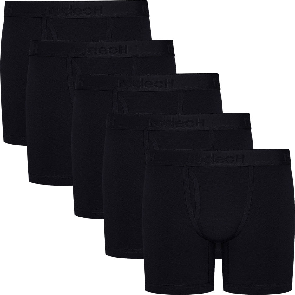 RodeoH Shift 6" inseam gender neutral Boxer brief Black 5 pack