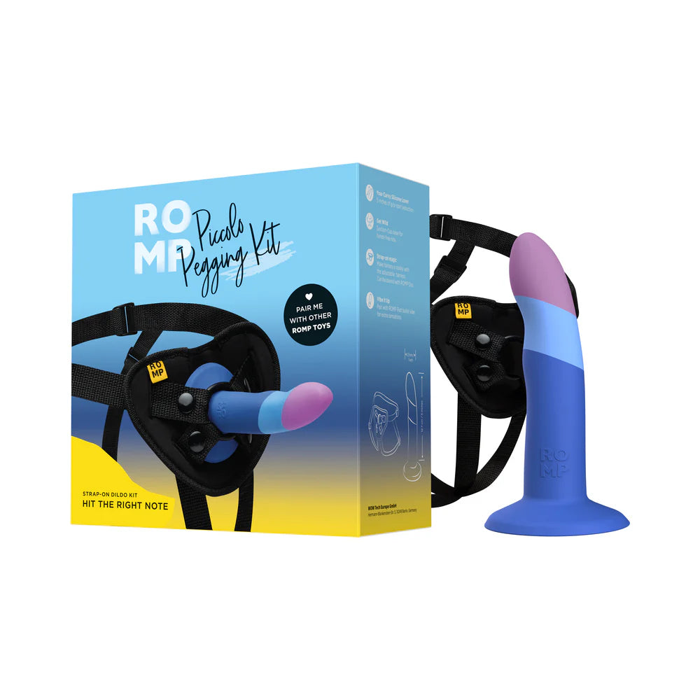 ROMP Piccolo Pegging Kit - Harness and Silicone Dildo Set