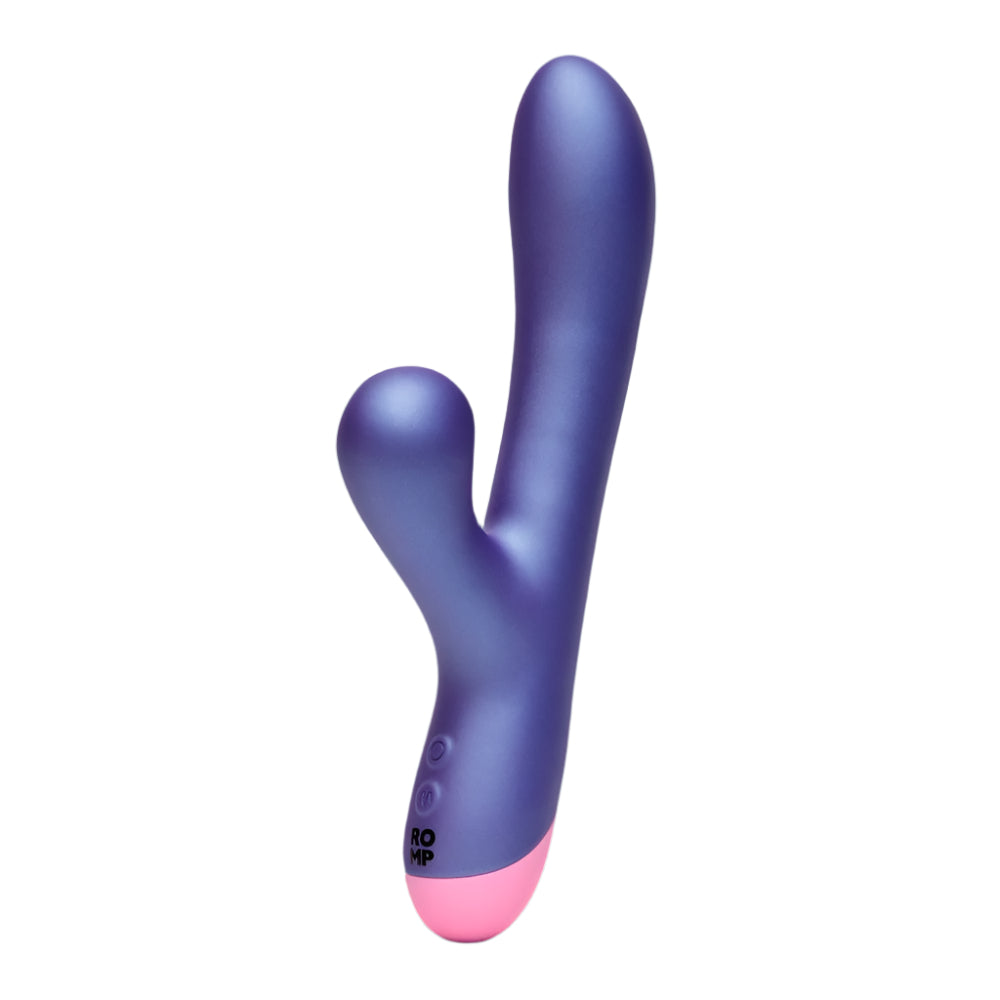 ROMP Pulse Rechargeable Silicone Rabbit Vibrator with Pleasure Air - Purple/Pink