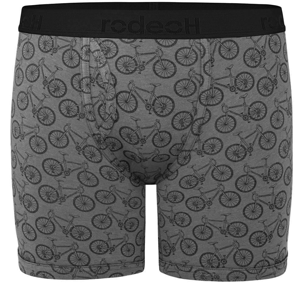 rodeoh shift 6 inch boxer packer underwear gray bicycles print