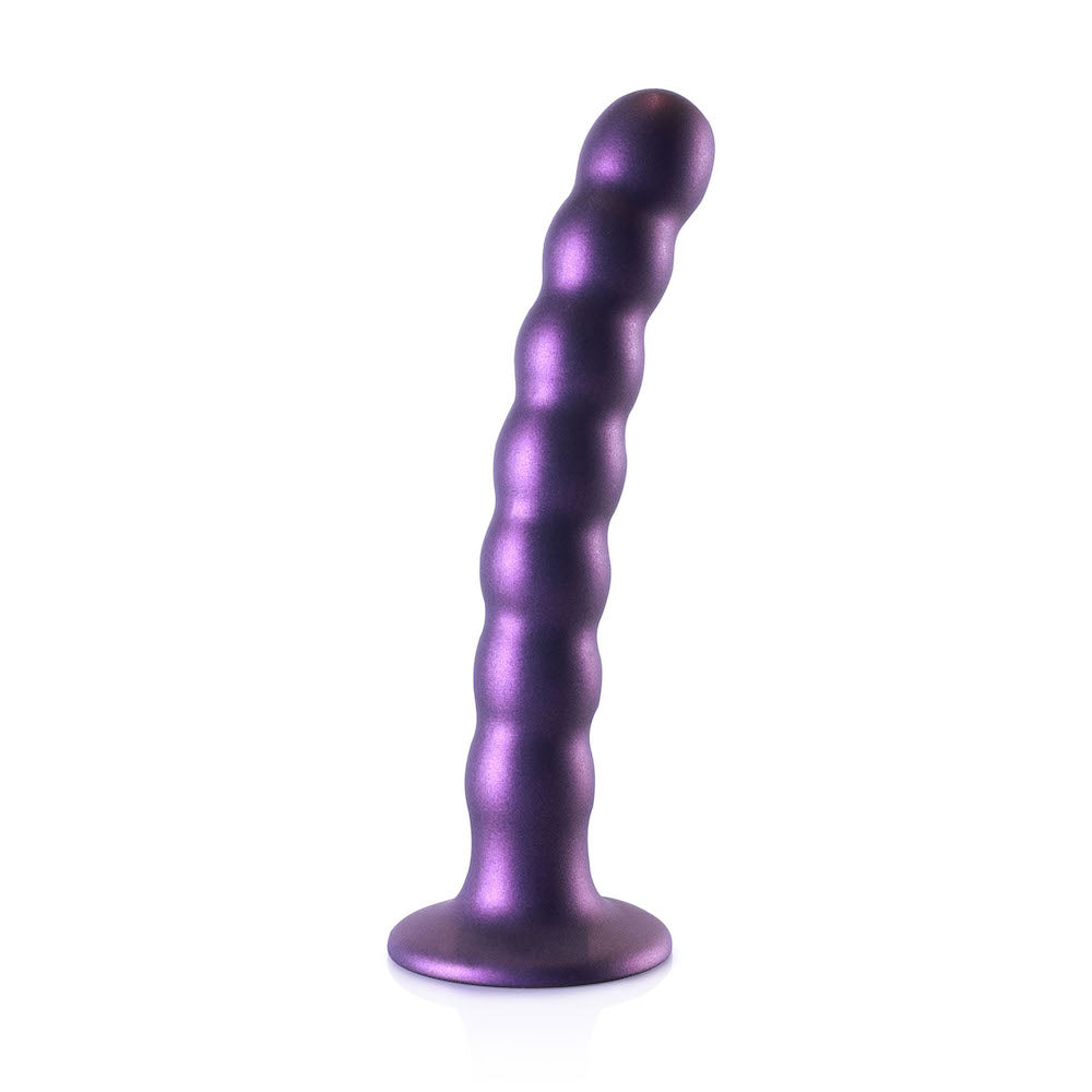 Ouch! Beaded Silicone G-Spot Dildo Metallic Purple