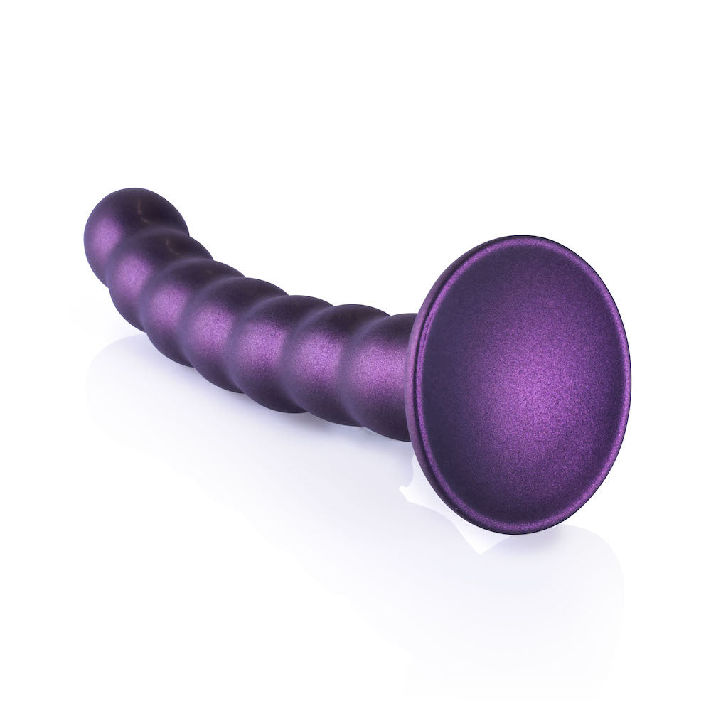 Ouch! Beaded Silicone G-Spot Dildo Metallic Purple