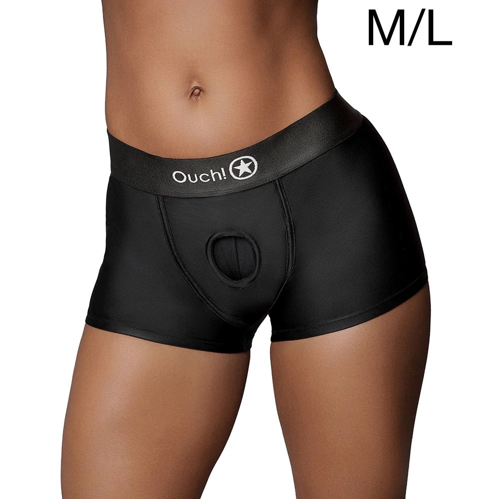 Shots Ouch Vibrating Boxer harness Black
