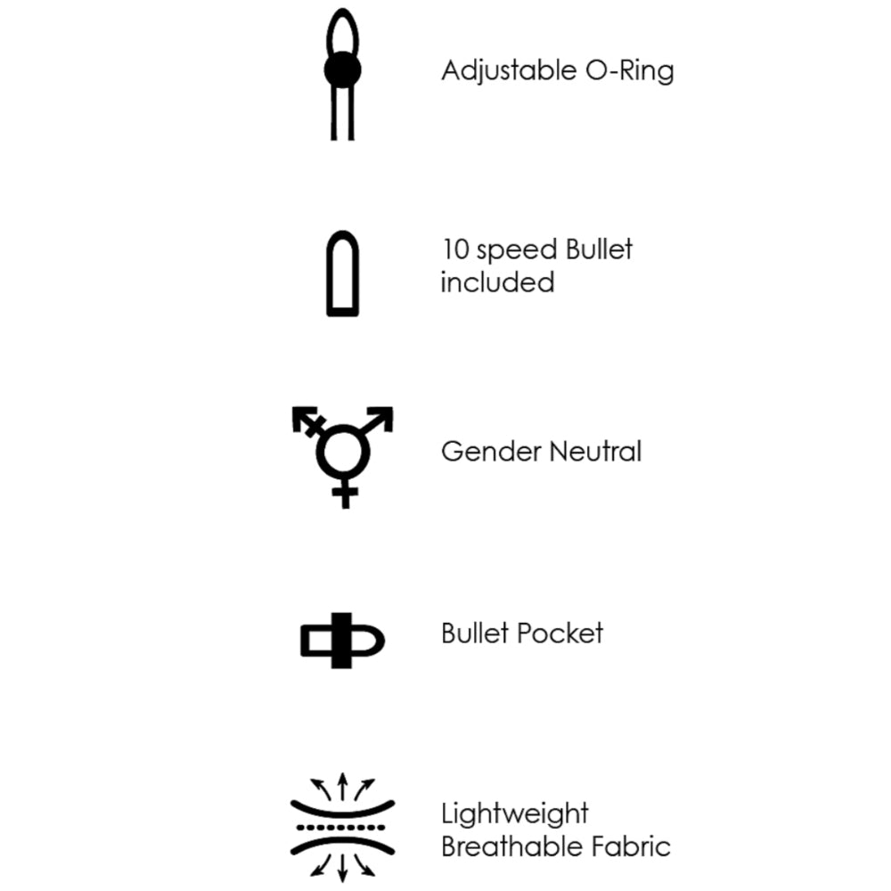 Shots Ouch Vibrating Brief Strap on Harness features