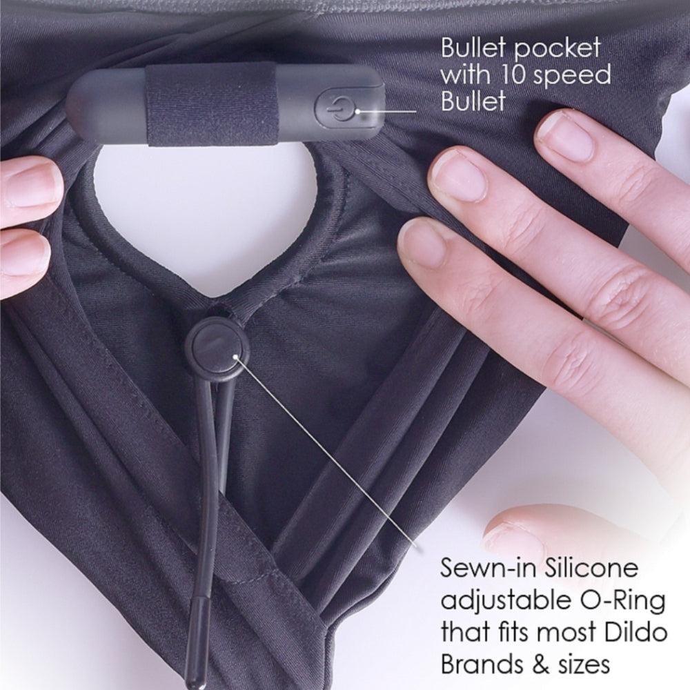 Shots Ouch Vibrating Brief Strap on Harness interior