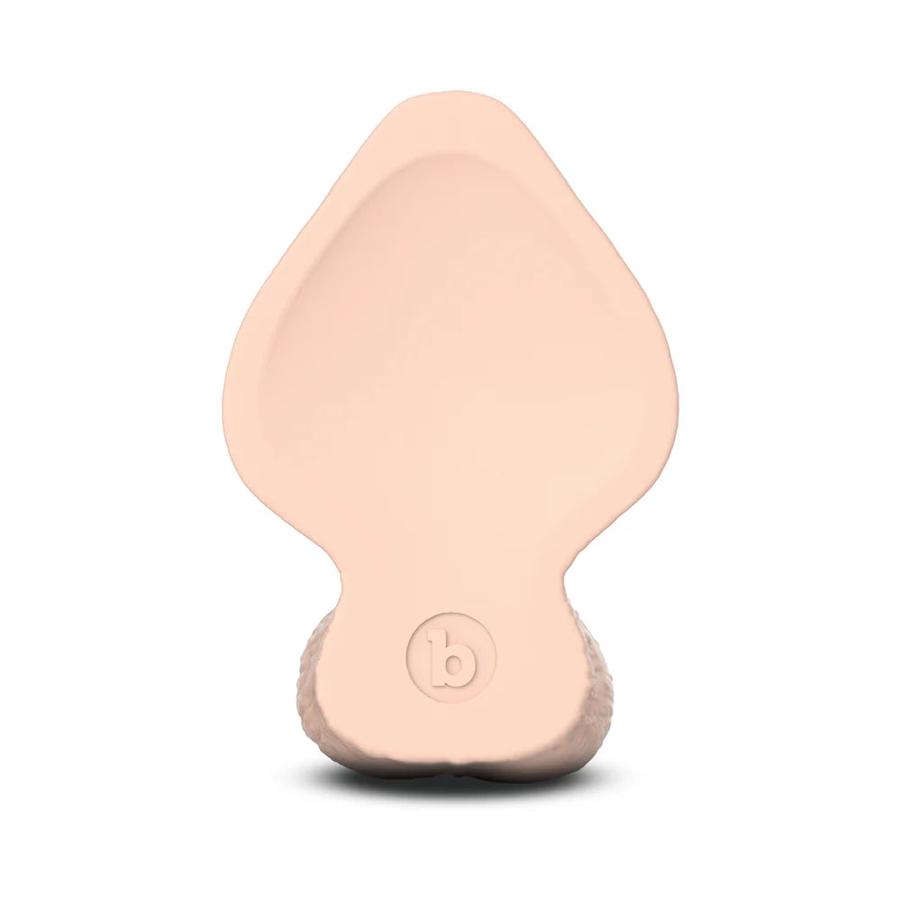 slipskin 6" cream silicone sliding skin dildo, base exposed