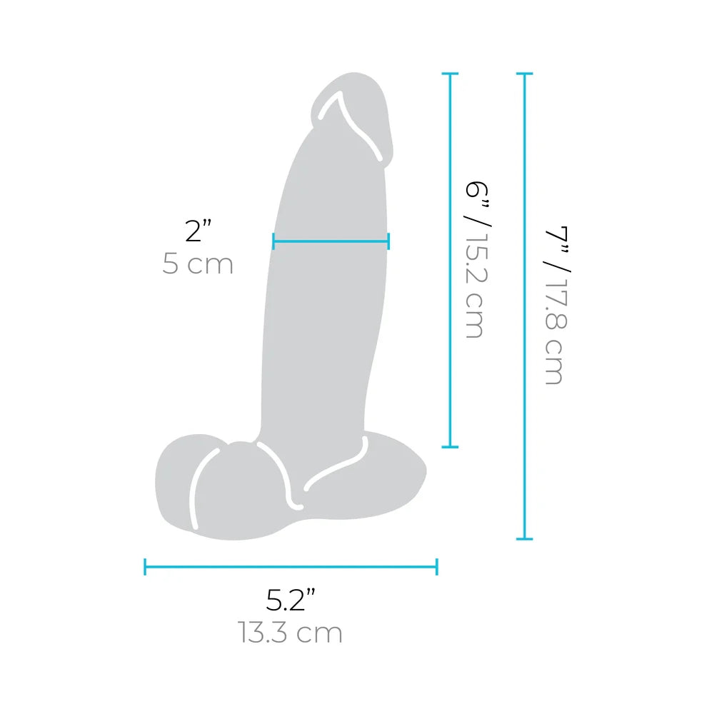 Slipskin Grithy Sliding Skin silicone dildo measurements graphic