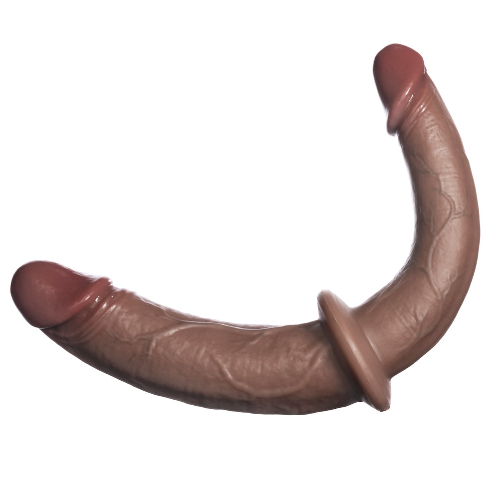 soreal double trouble double ended realistic silicone mocha