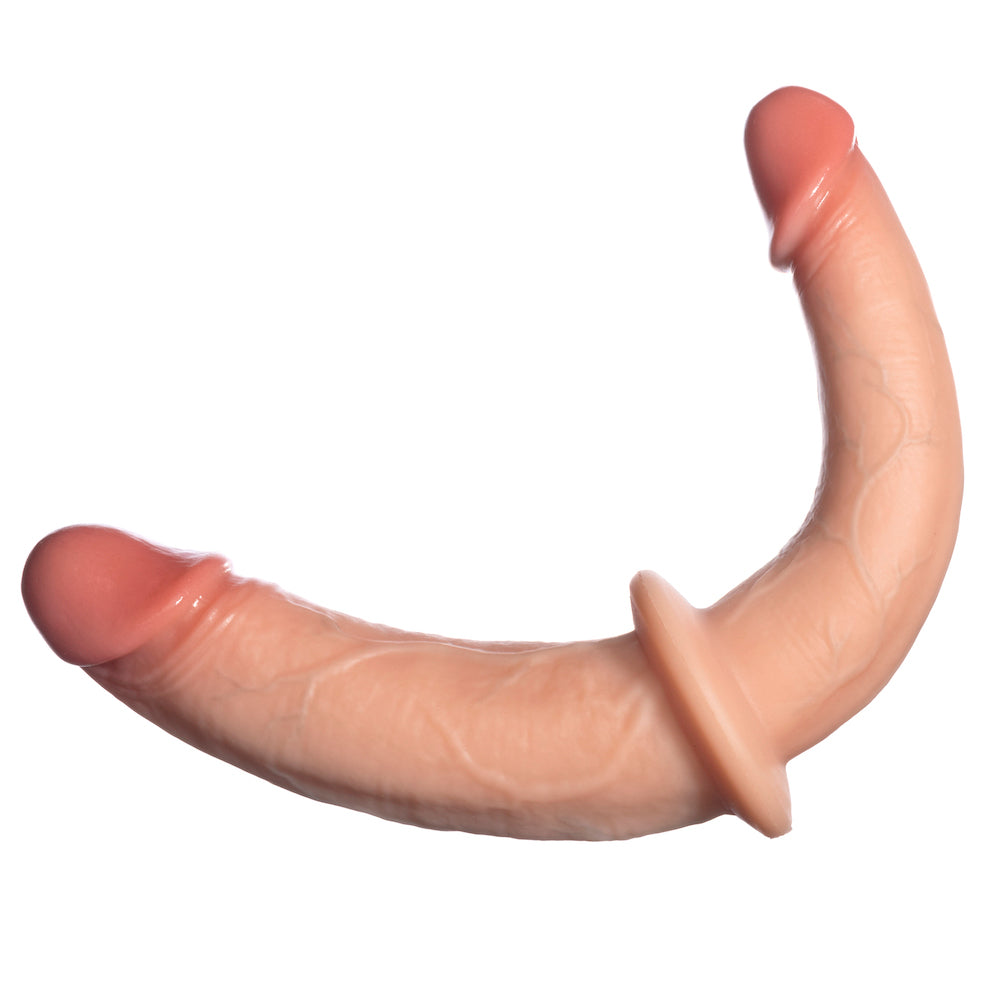 soreal double trouble double ended silicone realistic dildo vanilla
